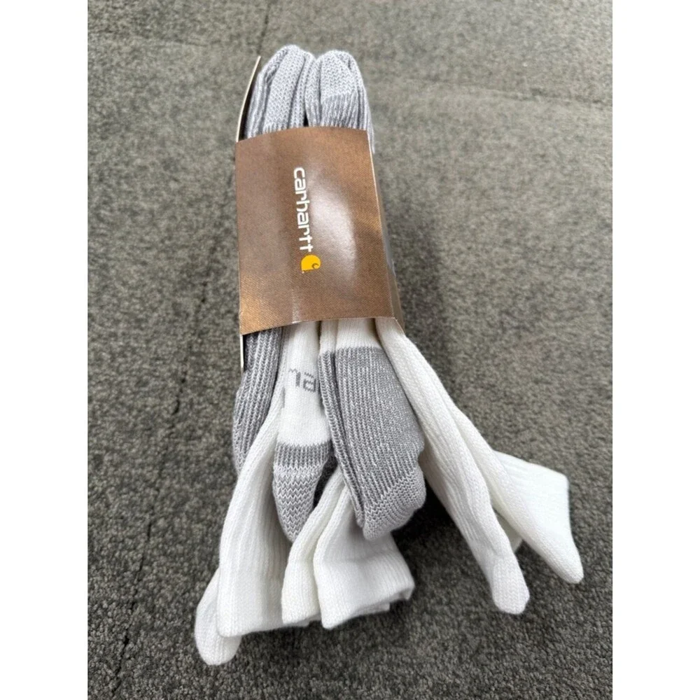 Carhartt Socks Mens Large Shoe Size 6-12 All-Season Premium Cotton Crew 3 Pairs